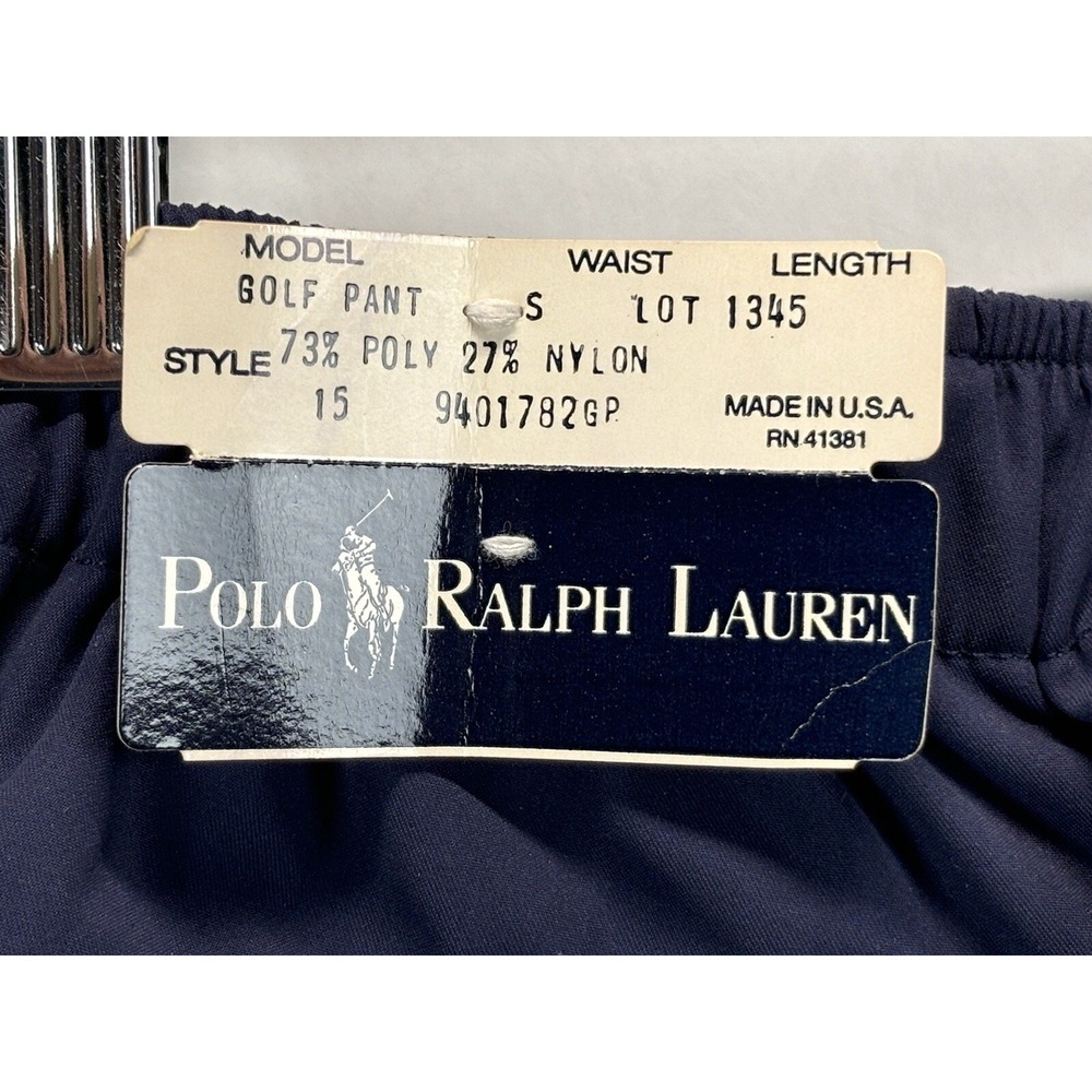 NEW! Polo Ralph Lauren Track Pants Sz Small Men's Navy Ankle Zip Deadstock READ - Picture 9 of 10